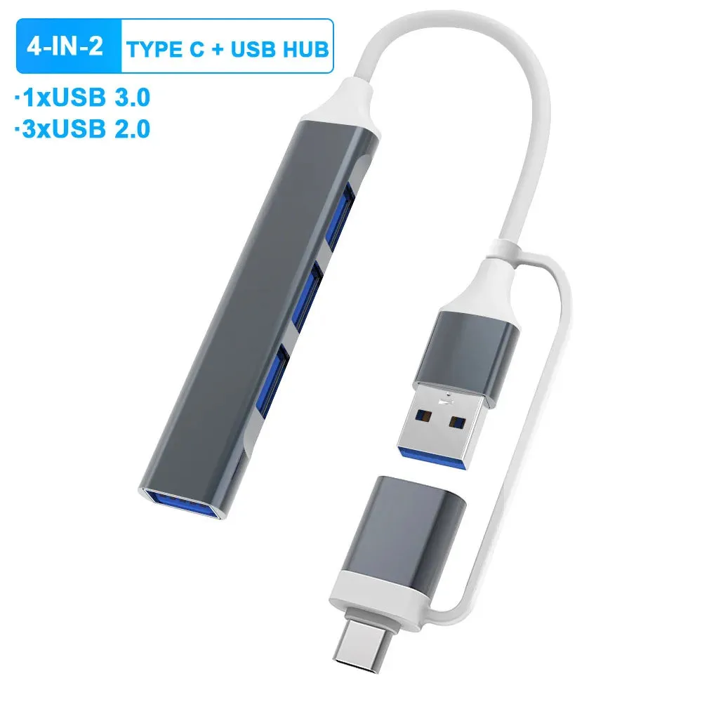 8-IN-2 USB HUB 3.0 USB C HUB Dock Station 5Gbps High Speed Transmission USB Splitter Type C to USB