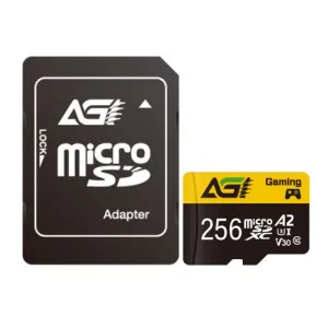 AGI 256GB TF138 Micro SDXC Card with SD Adapter, UHS-I Cass 10 / V30 / A2 App Performance