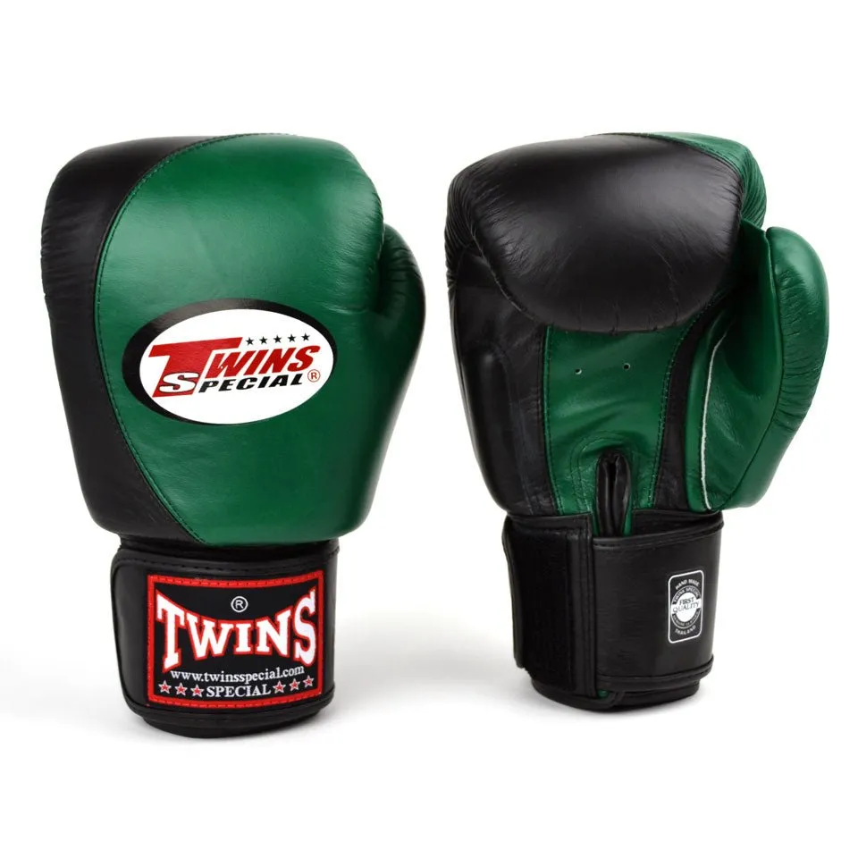 BGVL8 Twins Dark Green-Black 2-Tone Boxing Gloves