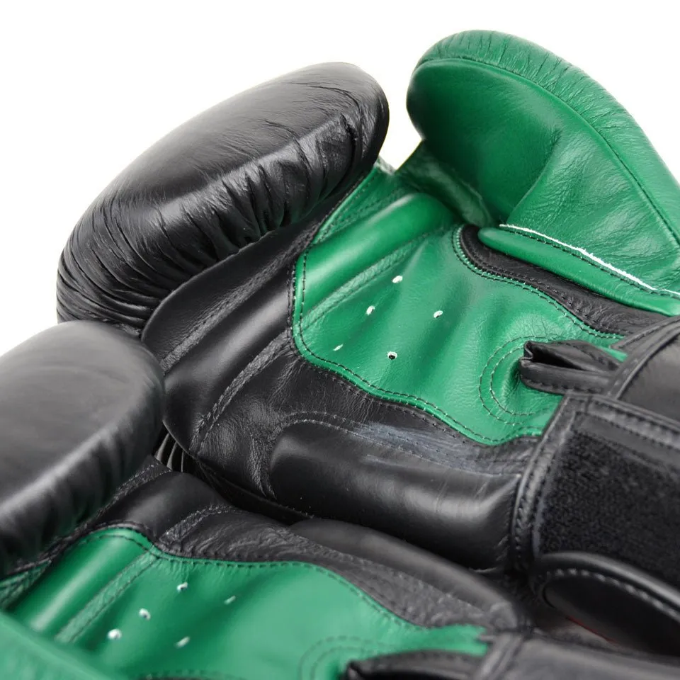 BGVL8 Twins Dark Green-Black 2-Tone Boxing Gloves