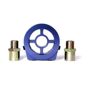 Blox Racing Oil Filter Block Adapter Oil Pressure / Oil Temperature Blue with Adapters - BXGA-00105-BL