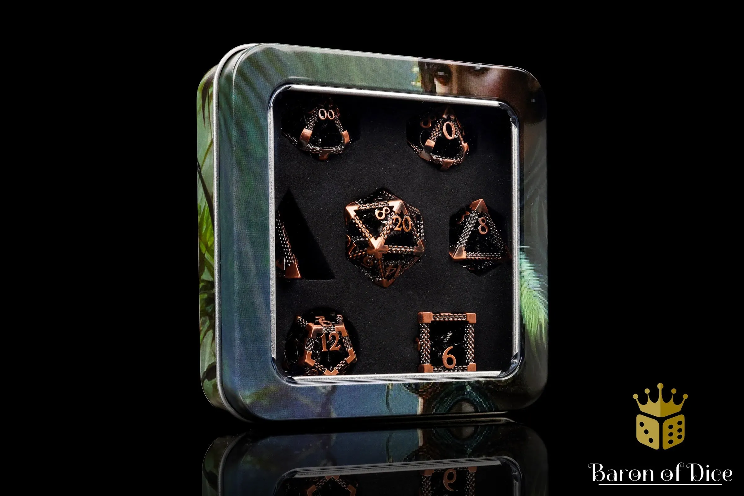 Bronze Kraken Metal RPG Dice Set - 7 Pieces