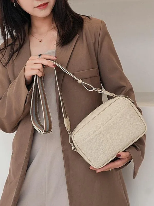 Chic Solid Color PU Women's Crossbody Bag - Stylish Square Shoulder Purse