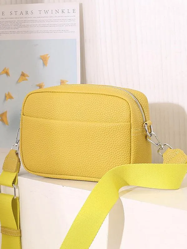 Chic Solid Color PU Women's Crossbody Bag - Stylish Square Shoulder Purse