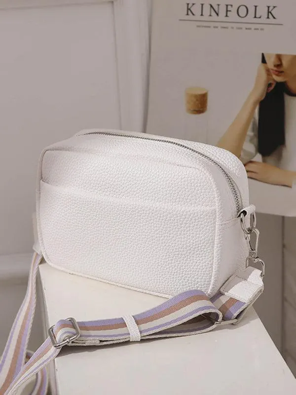 Chic Solid Color PU Women's Crossbody Bag - Stylish Square Shoulder Purse