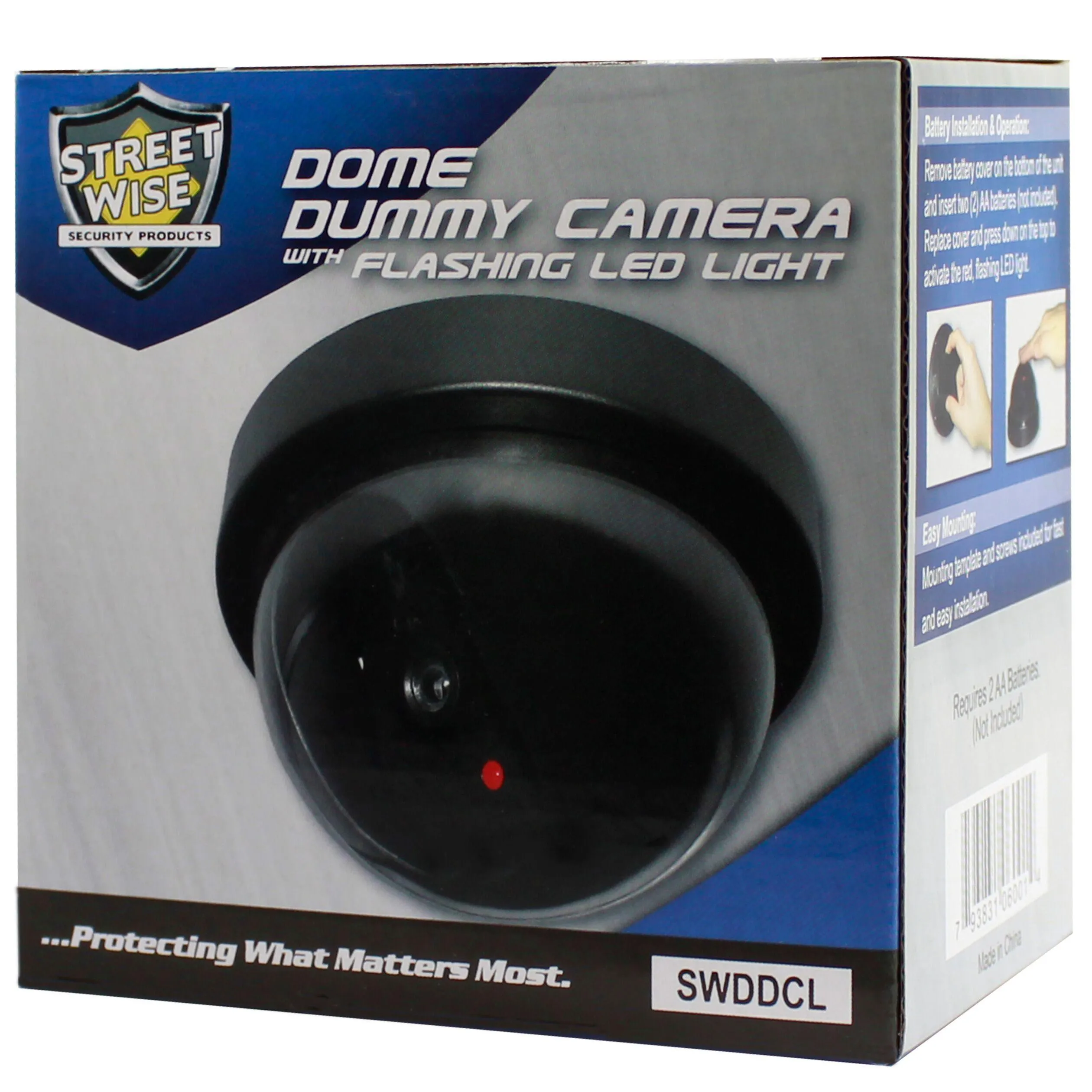 Dome Dummy Camera with Flashing LED Light