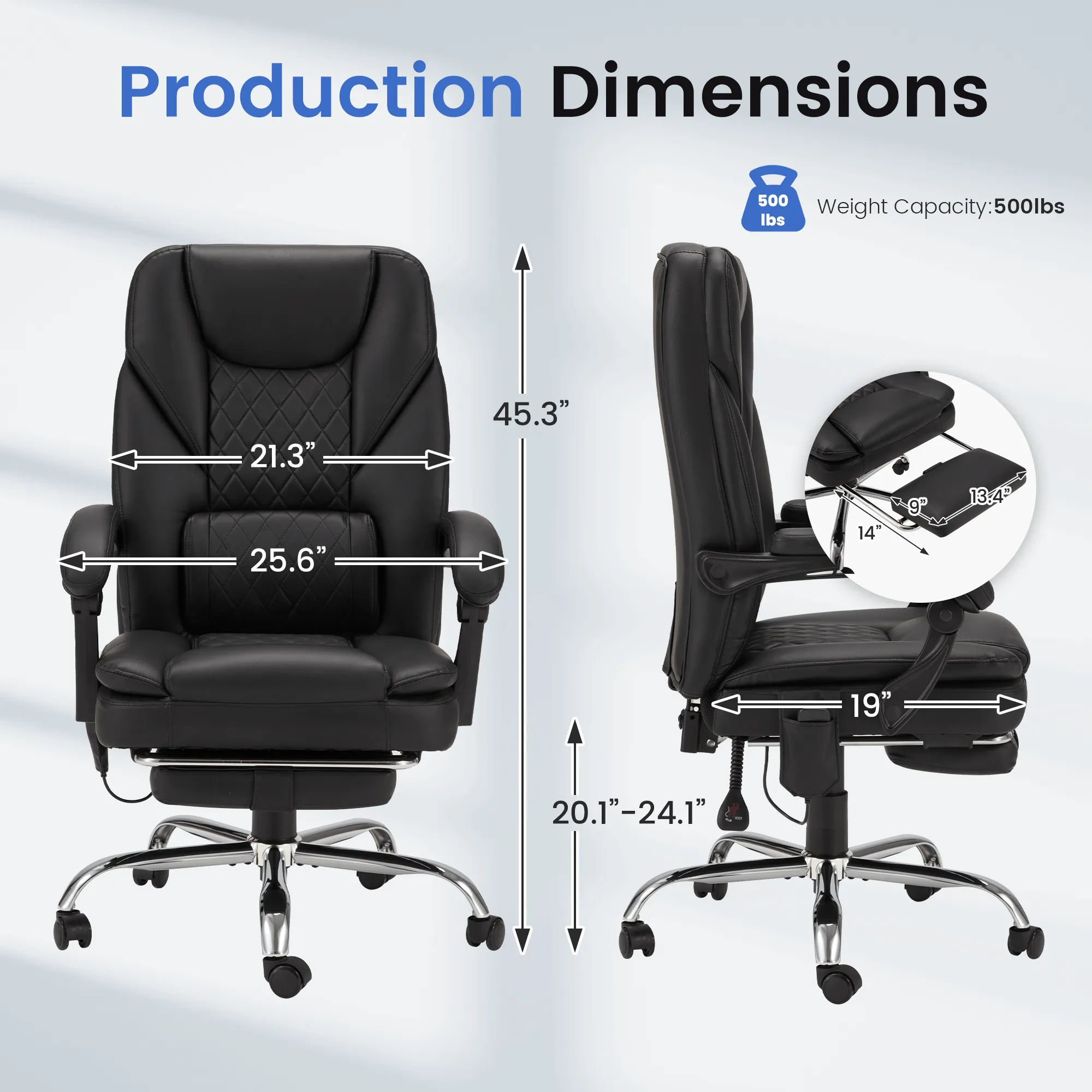 Executive Office Chair, Ergonomic Office Chair with Lumbar Support Black