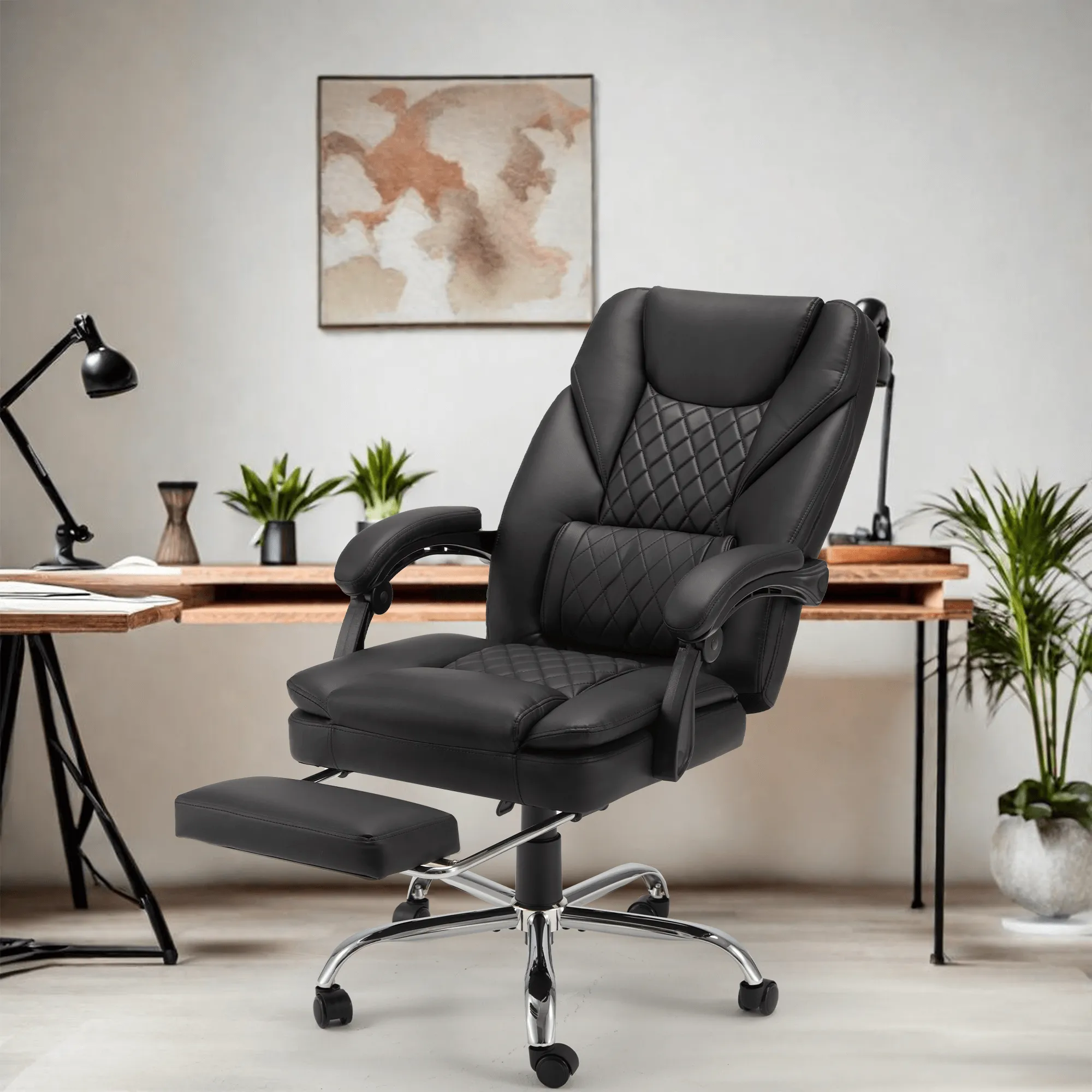 Executive Office Chair, Ergonomic Office Chair with Lumbar Support Black