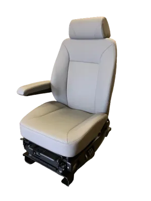 Knoedler Extreme Low Rider Seat in Grey Ultra Leather for GMC T Cabover Trucks