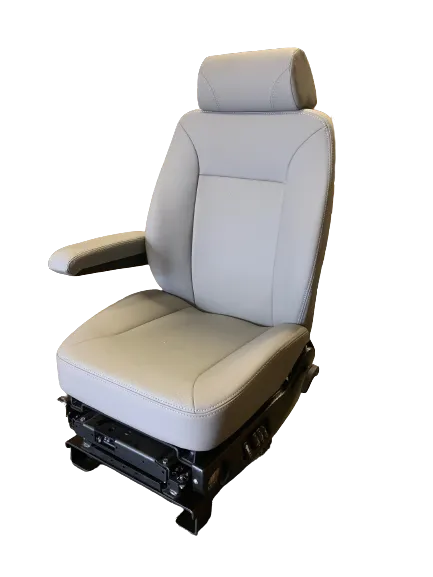 Knoedler Extreme Low Rider Seat in Grey Ultra Leather for GMC T Cabover Trucks