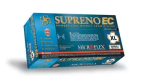 Microflex Large Blue 11.6" Supreno EC 5.9 mil Nitrile Ambidextrous Non-Sterile Powder-Free Disposable Gloves With Textured Fingers Finish, Extended, Beaded Cuffs And Polymer Inner Coating