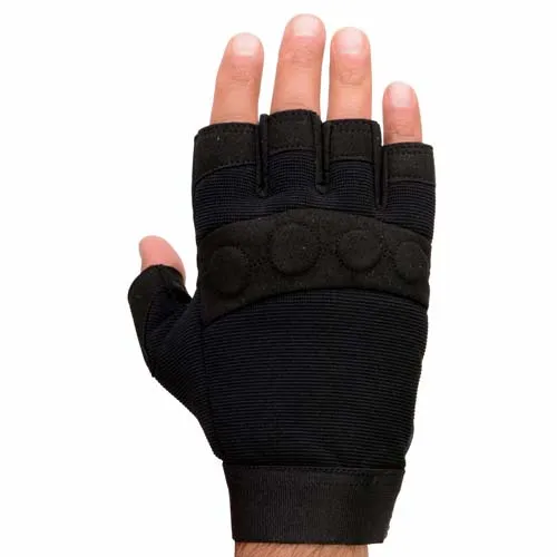 Milwaukee Leather SH44610 Men's Black Gel Padded Knuckle Fingerless