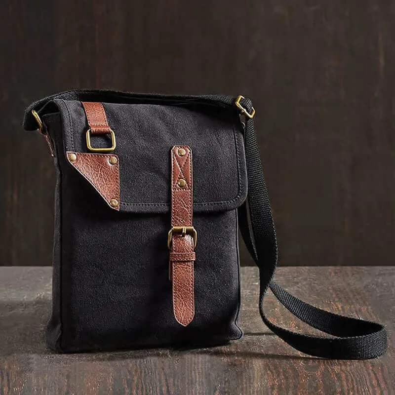 Mona B - Upcycled Canvas Messenger Crossbody Bag with Stylish Design for Men and Women: Parker