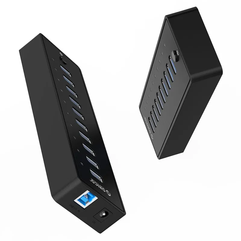 Orico 10 Port 30W Additional Power Usb3.0 Hub - Black