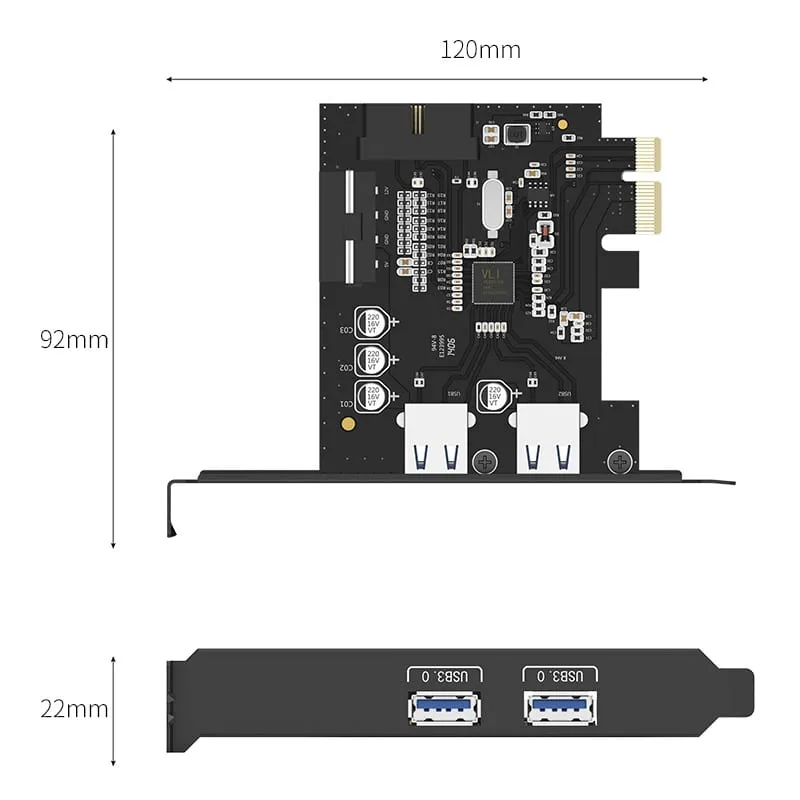 Orico 2 Port Usb3.0 Pci-E Expansion Card