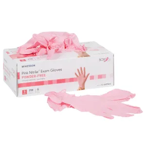 Pink Nitrile Exam Gloves with Textured Fingertips, Powder-Free 250/Box