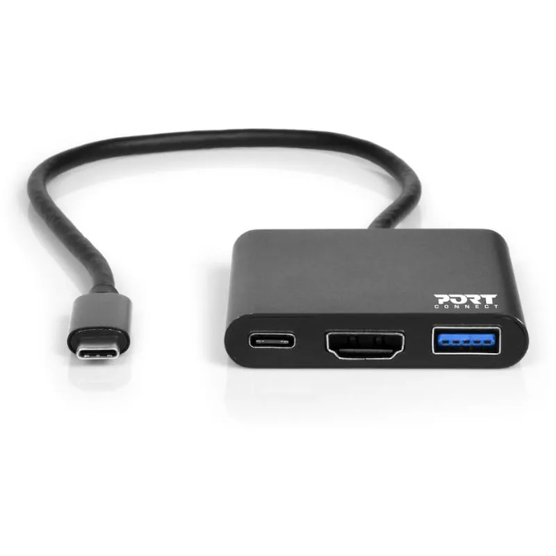 Port Usb Type-C To 1 X Hdmi|1 X Usb3.0|1 X Type-C 60W Pd Dock - Black