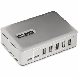 StarTech.com 7-Port USB-C Hub, 5x USB-A   2x USB-C, Self-Powered w/ 65W Power Supply, USB 3.1 10Gbps Desktop/Laptop USB Hub w/ Charging