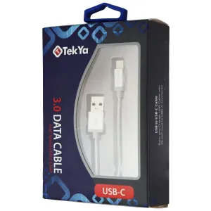 TekYa 4-Ft USB-C to USB Charge and Sync Braided Cable - Silver