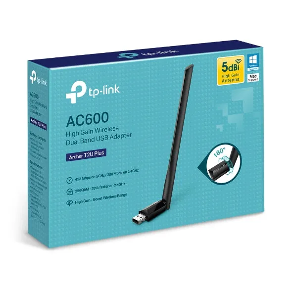 TP-Link AC600 Dual Band Archer T2U PLUS Wireless USB Adapter