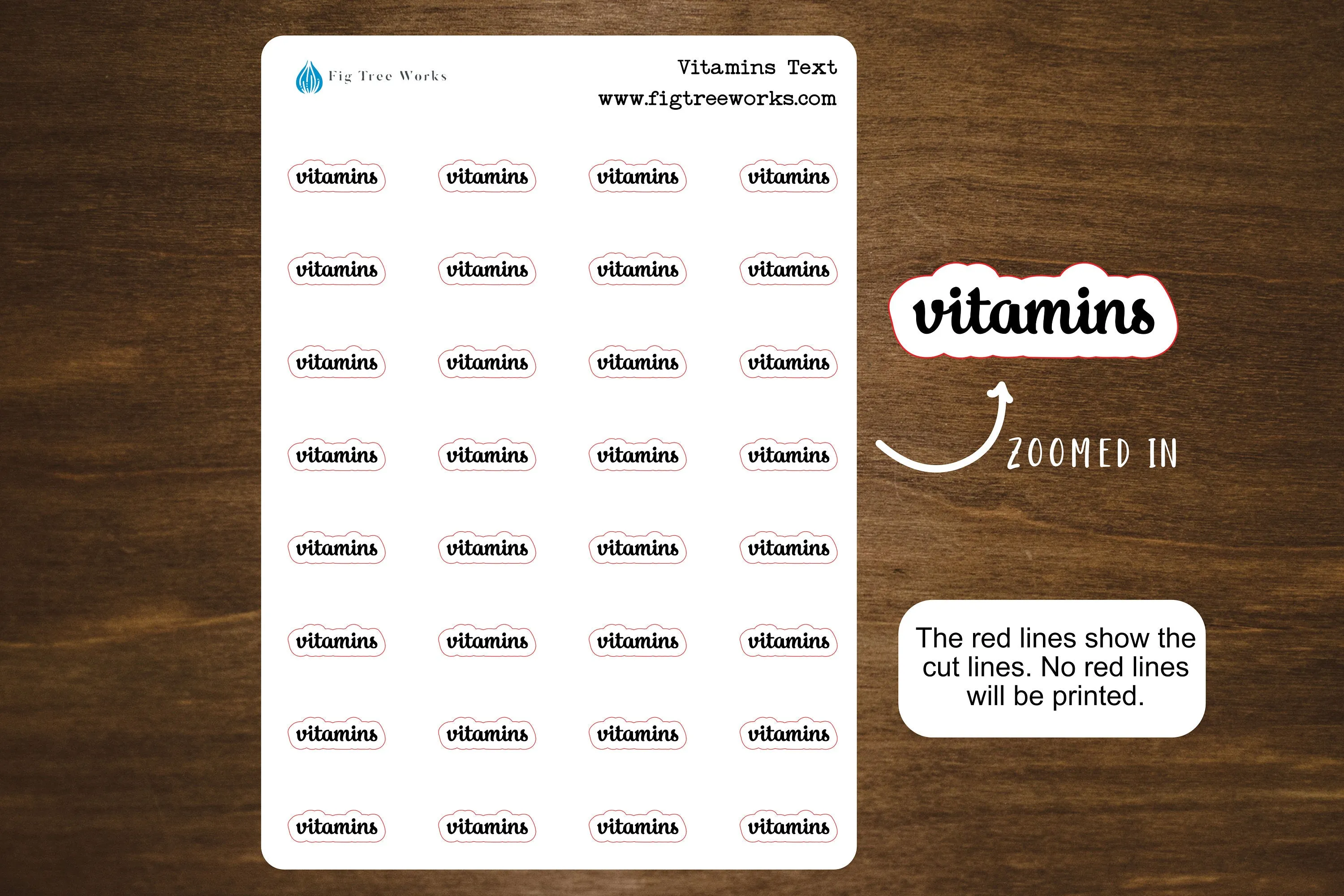 Vitamins Script Stickers for Planners, Journals, and Notebooks | Mini Scripts