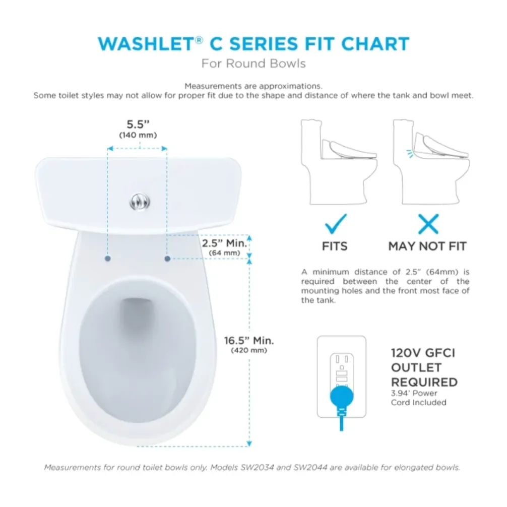 Washlet® C100 Electronic Bidet Toilet Seat - Round