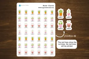 Water Plants Stickers | Water Plants Reminders | Kiss Cut, Matte Finish