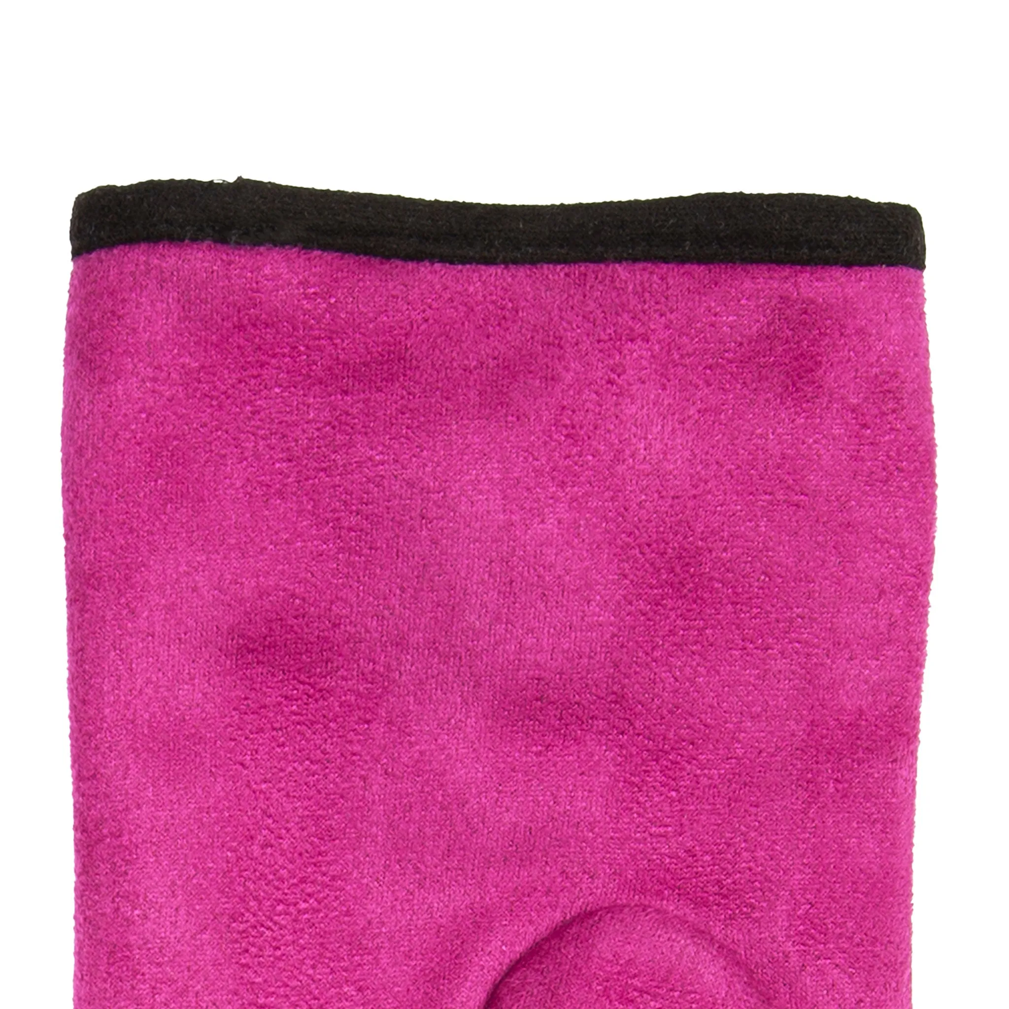 Women’s Velour-Lined Faux Suede Gloves with Trim and Bow