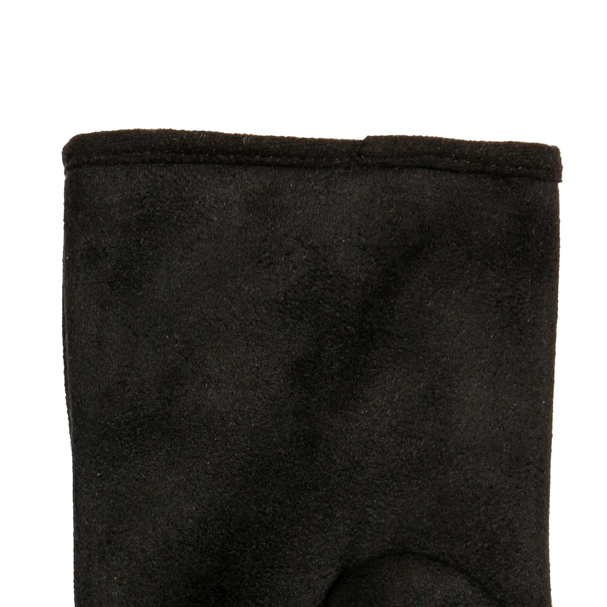 Women’s Velour-Lined Faux Suede Gloves with Trim and Bow