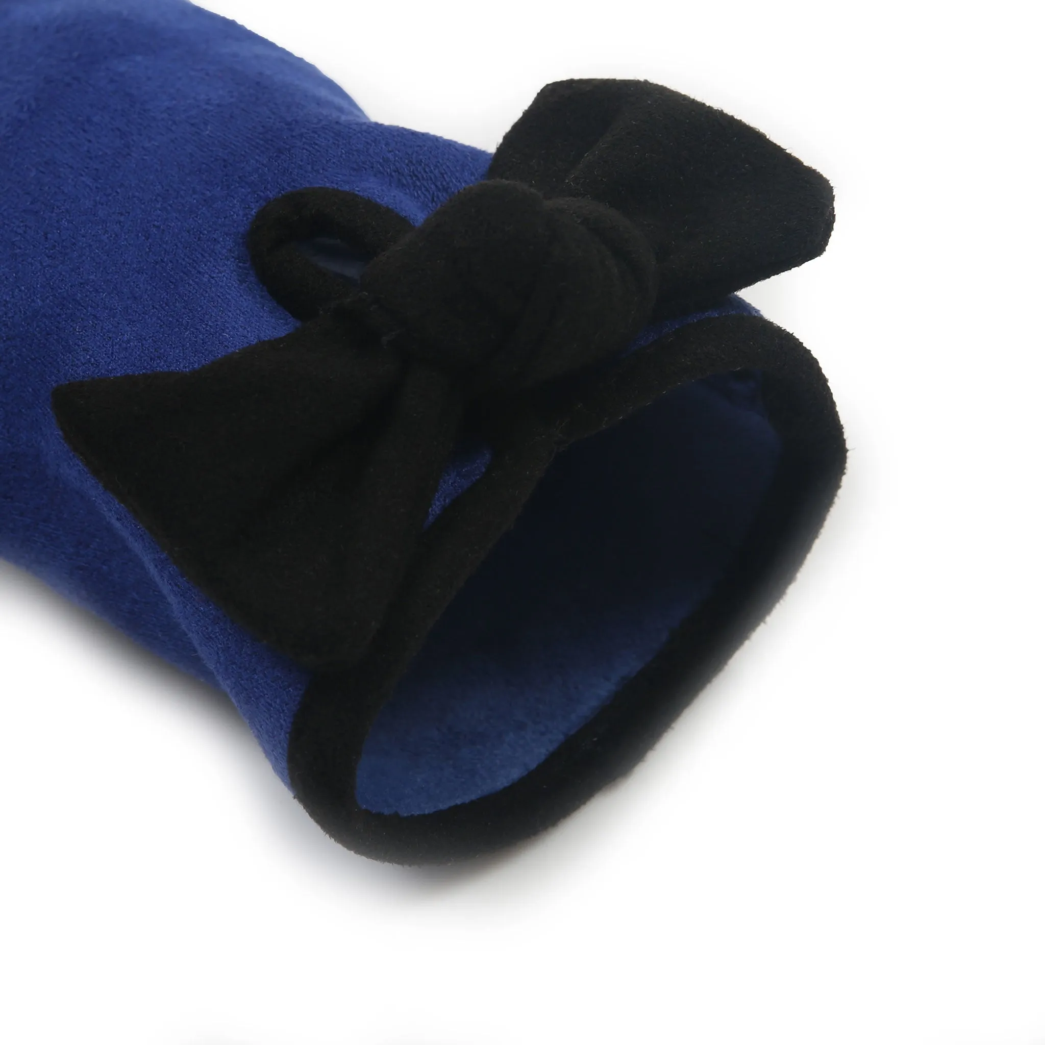 Women’s Velour-Lined Faux Suede Gloves with Trim and Bow