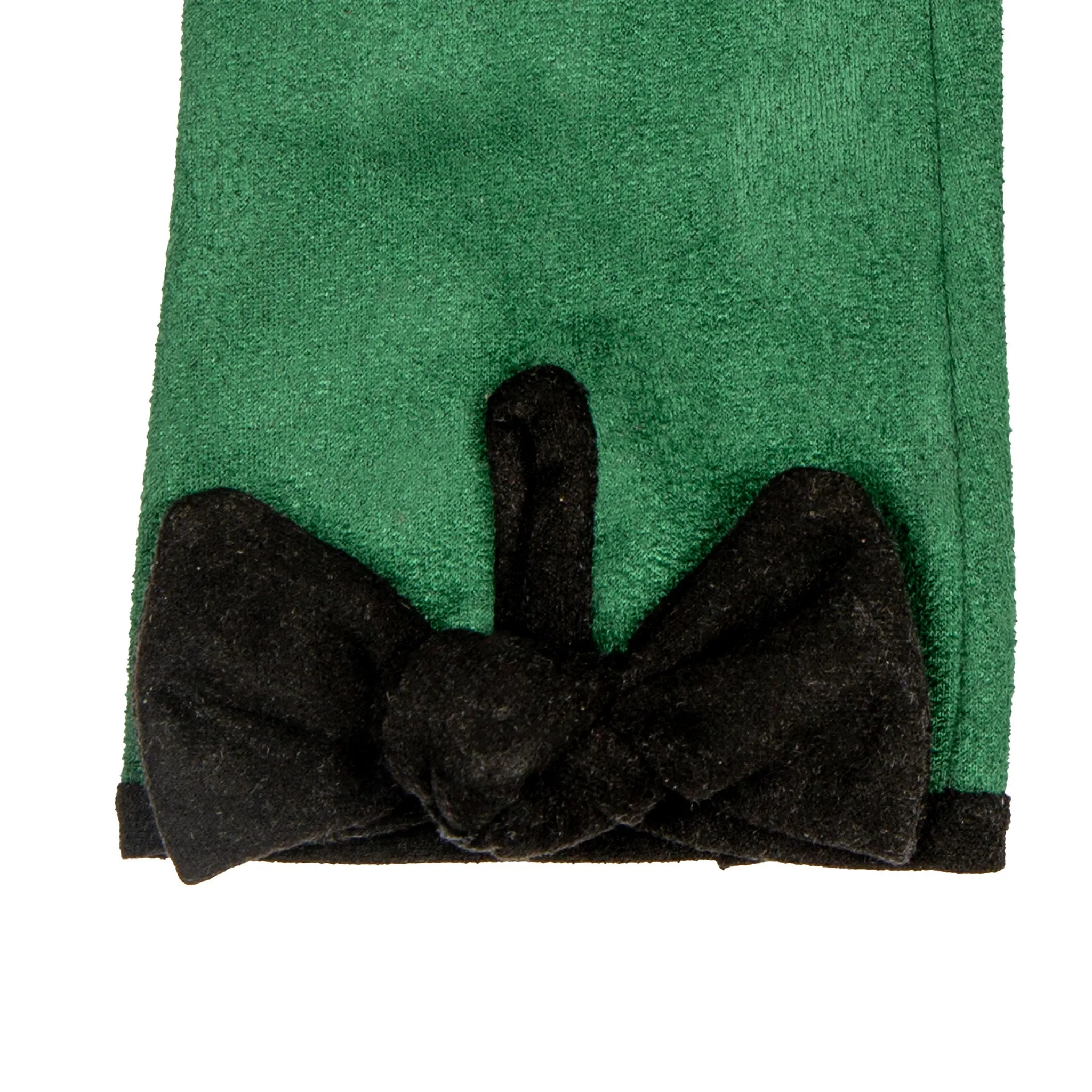 Women’s Velour-Lined Faux Suede Gloves with Trim and Bow